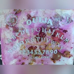 Pink and White Ouija Board Art Piece